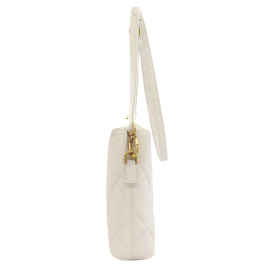 BALENCIAGA Shoulder Bag leather white quilting Women Used Authentic