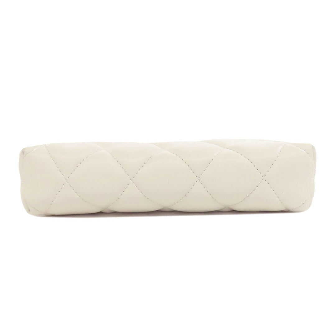 BALENCIAGA Shoulder Bag leather white quilting Women Used Authentic