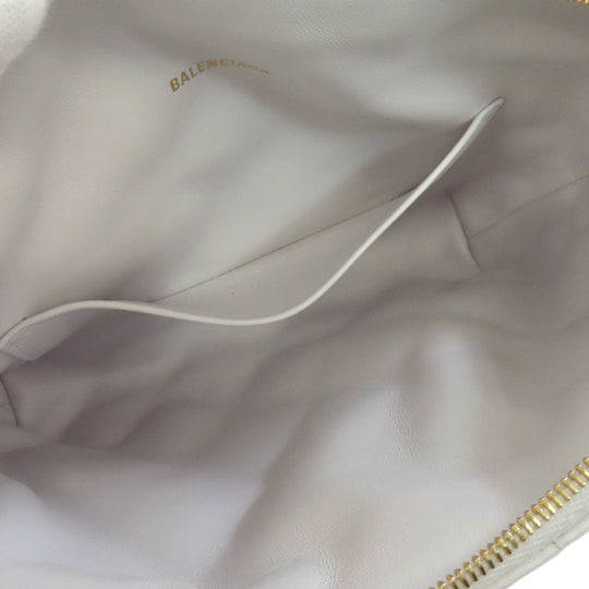 BALENCIAGA Shoulder Bag leather white quilting Women Used Authentic
