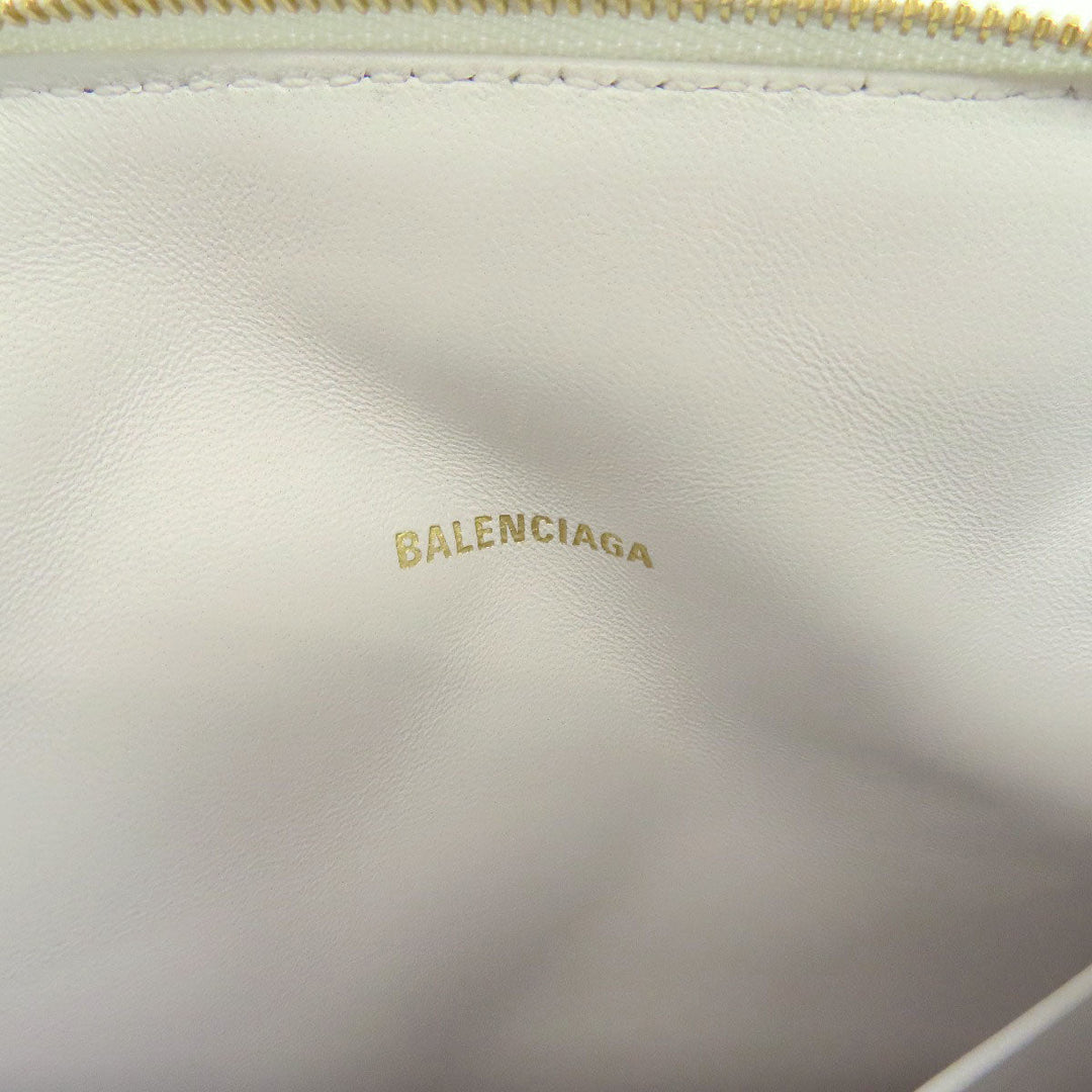 BALENCIAGA Shoulder Bag leather white quilting Women Used Authentic