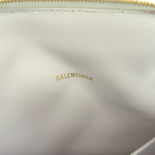 BALENCIAGA Shoulder Bag leather white quilting Women Used Authentic