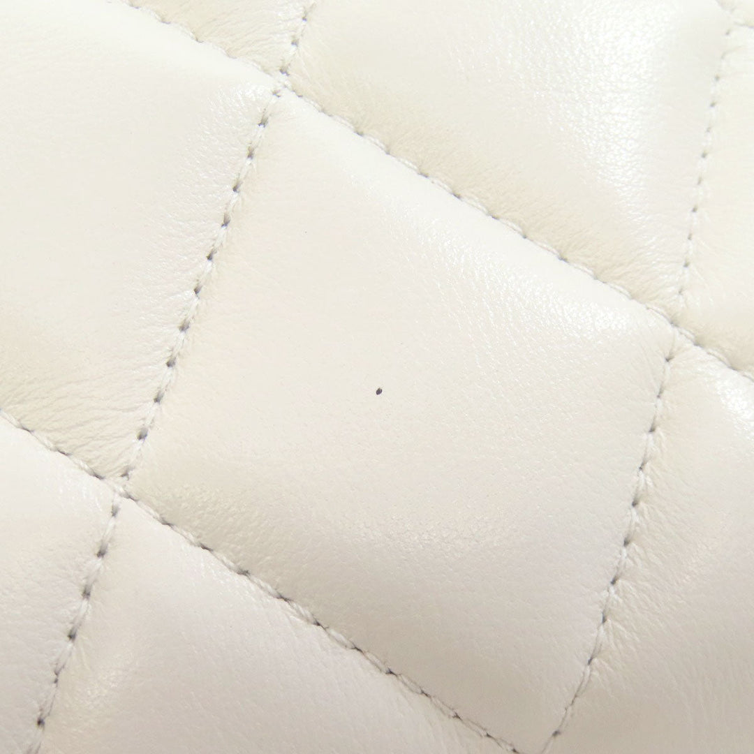 BALENCIAGA Shoulder Bag leather white quilting Women Used Authentic