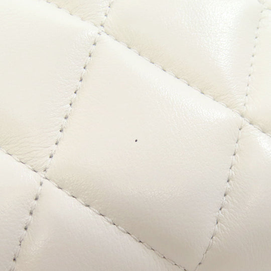 BALENCIAGA Shoulder Bag leather white quilting Women Used Authentic