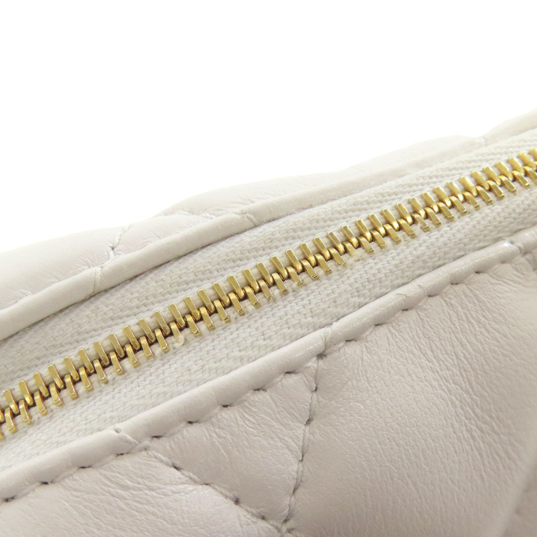 BALENCIAGA Shoulder Bag leather white quilting Women Used Authentic