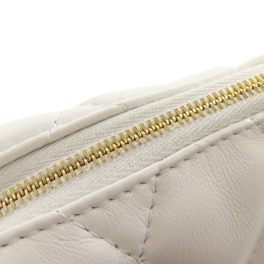 BALENCIAGA Shoulder Bag leather white quilting Women Used Authentic