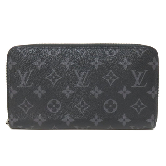 LOUIS VUITTON Long Wallet Purse M82081 Monogram Eclipse black Zippy Organizer NM mens Used Authentic