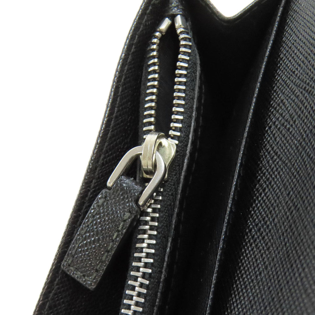 PRADA Long Wallet Purse 2MV835 Safiano black logo mens Used Authentic