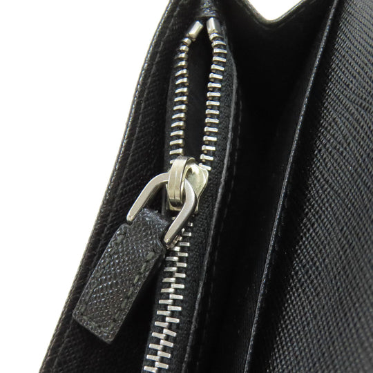 PRADA Long Wallet Purse 2MV835 Safiano black logo mens Used Authentic