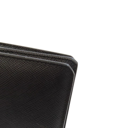 PRADA Long Wallet Purse 2MV835 Safiano black logo mens Used Authentic