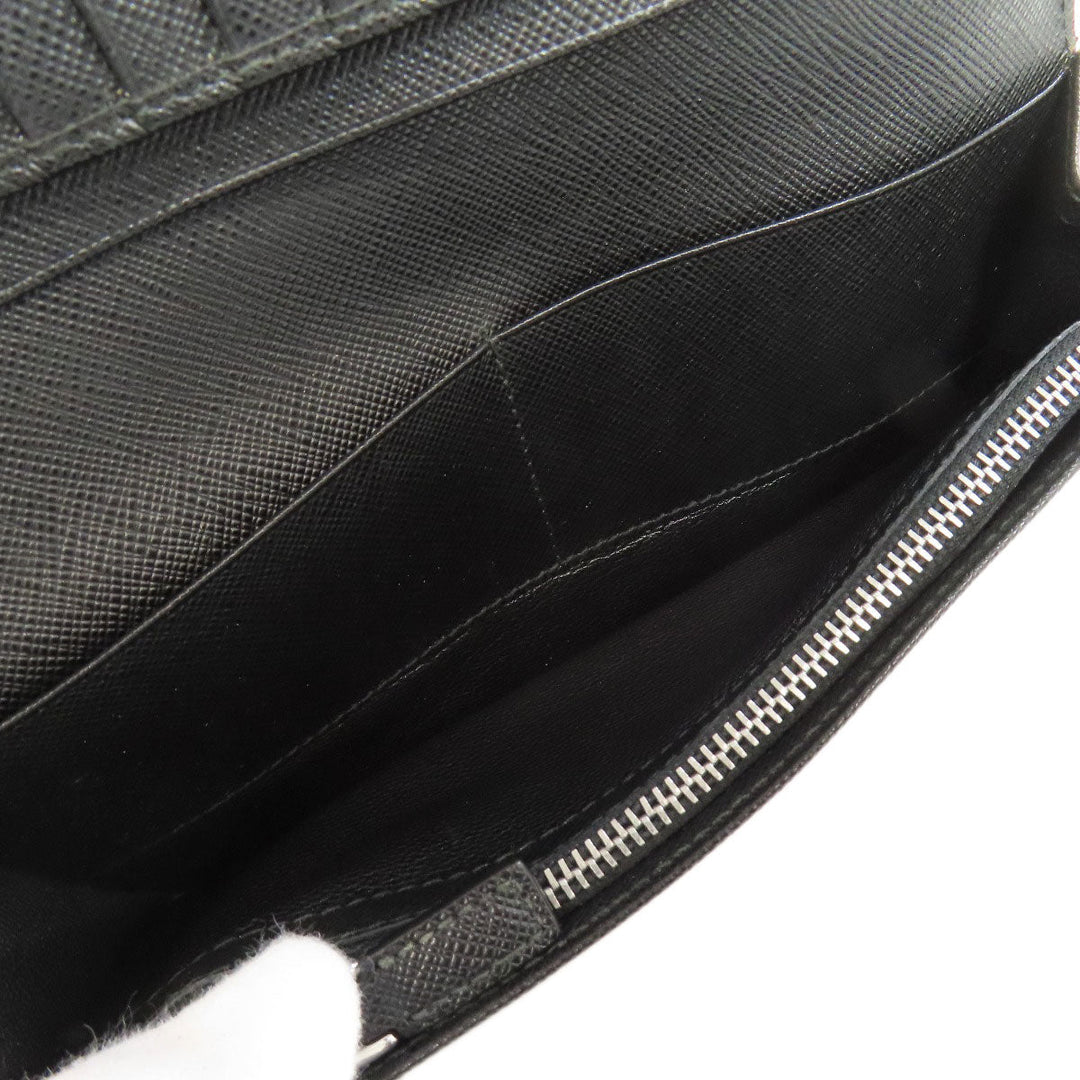 PRADA Long Wallet Purse 2MV835 Safiano black logo mens Used Authentic