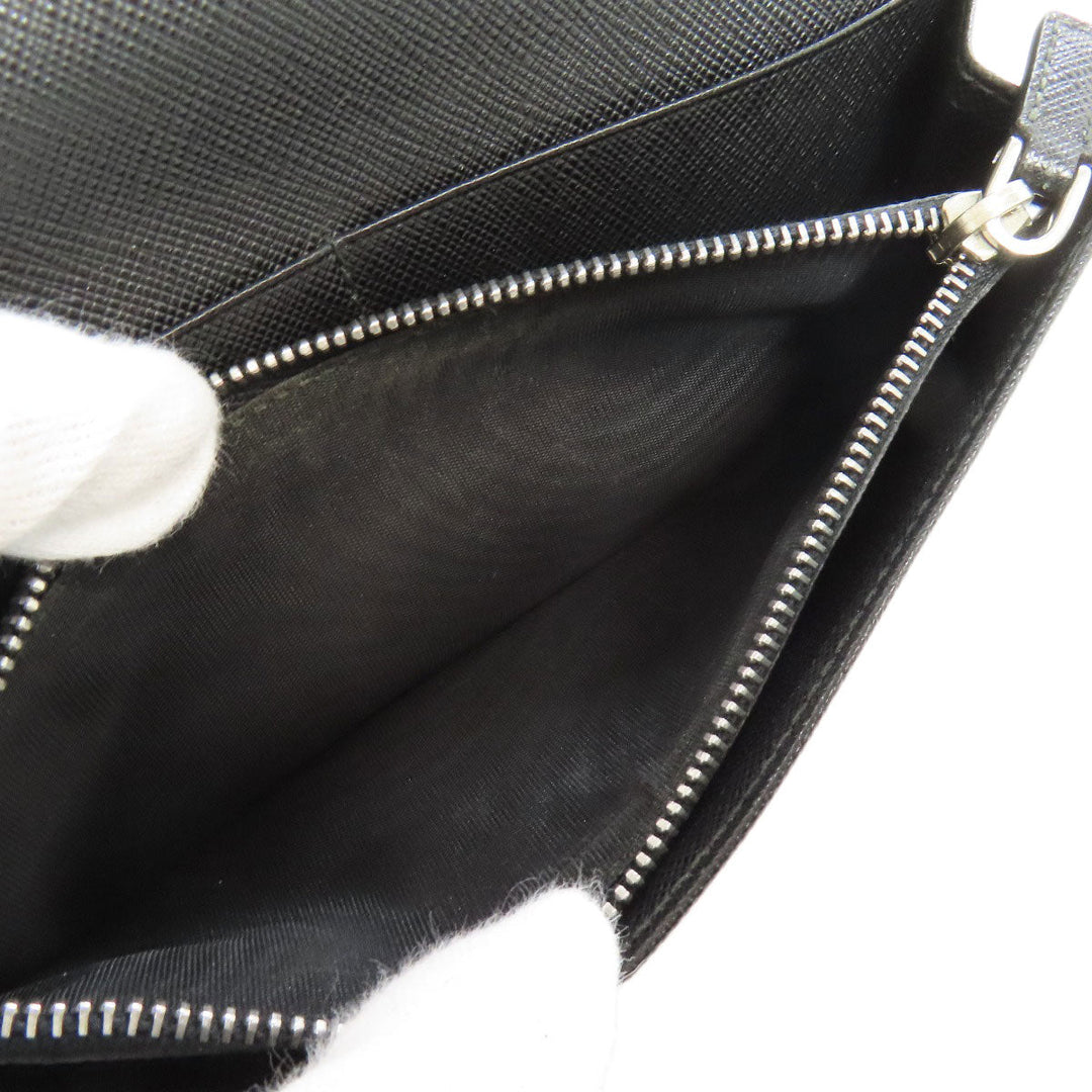 PRADA Long Wallet Purse 2MV835 Safiano black logo mens Used Authentic