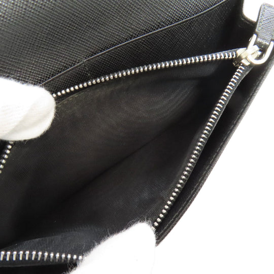 PRADA Long Wallet Purse 2MV835 Safiano black logo mens Used Authentic