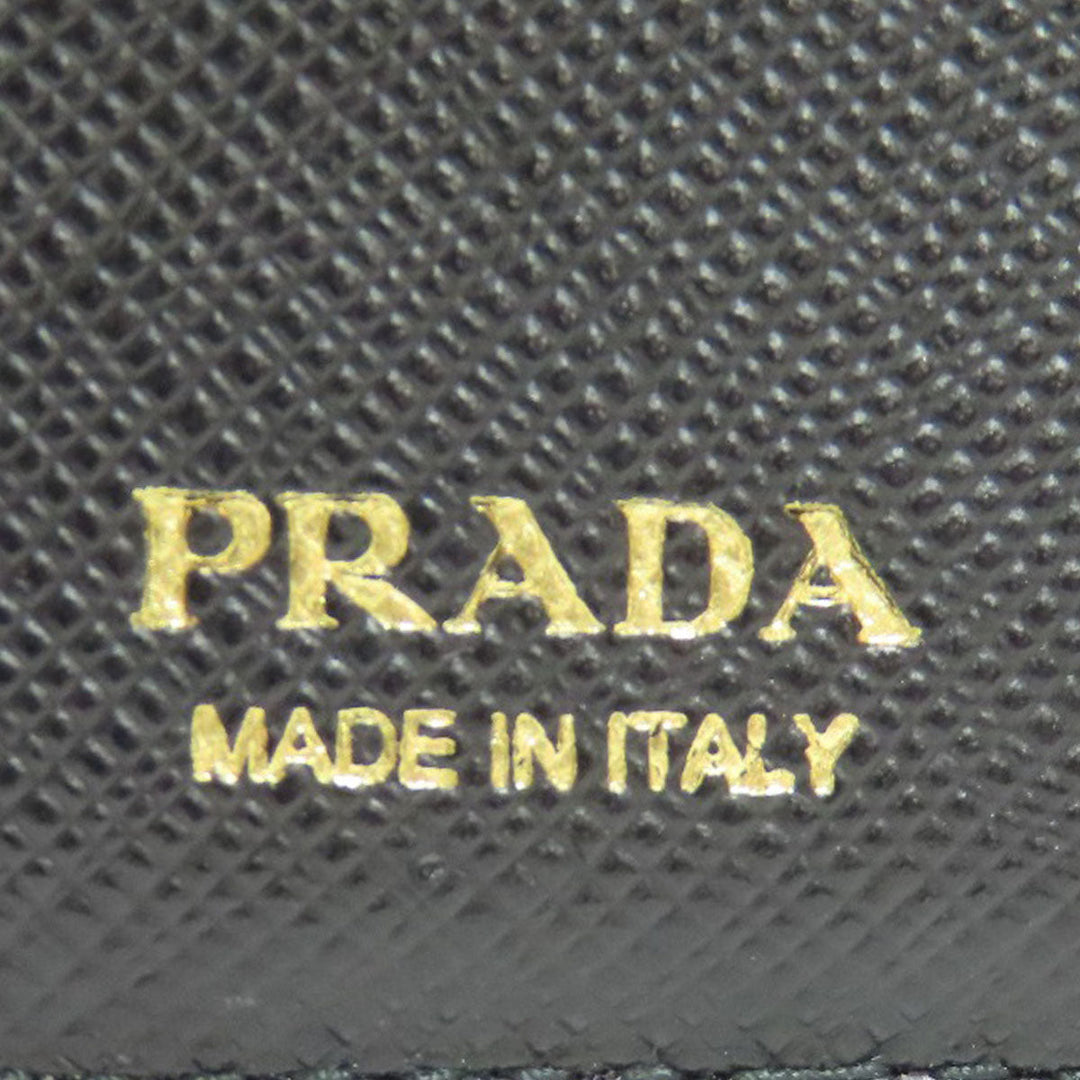 PRADA Bifold Wallet 1ML036 Safiano black logo Women Used Authentic