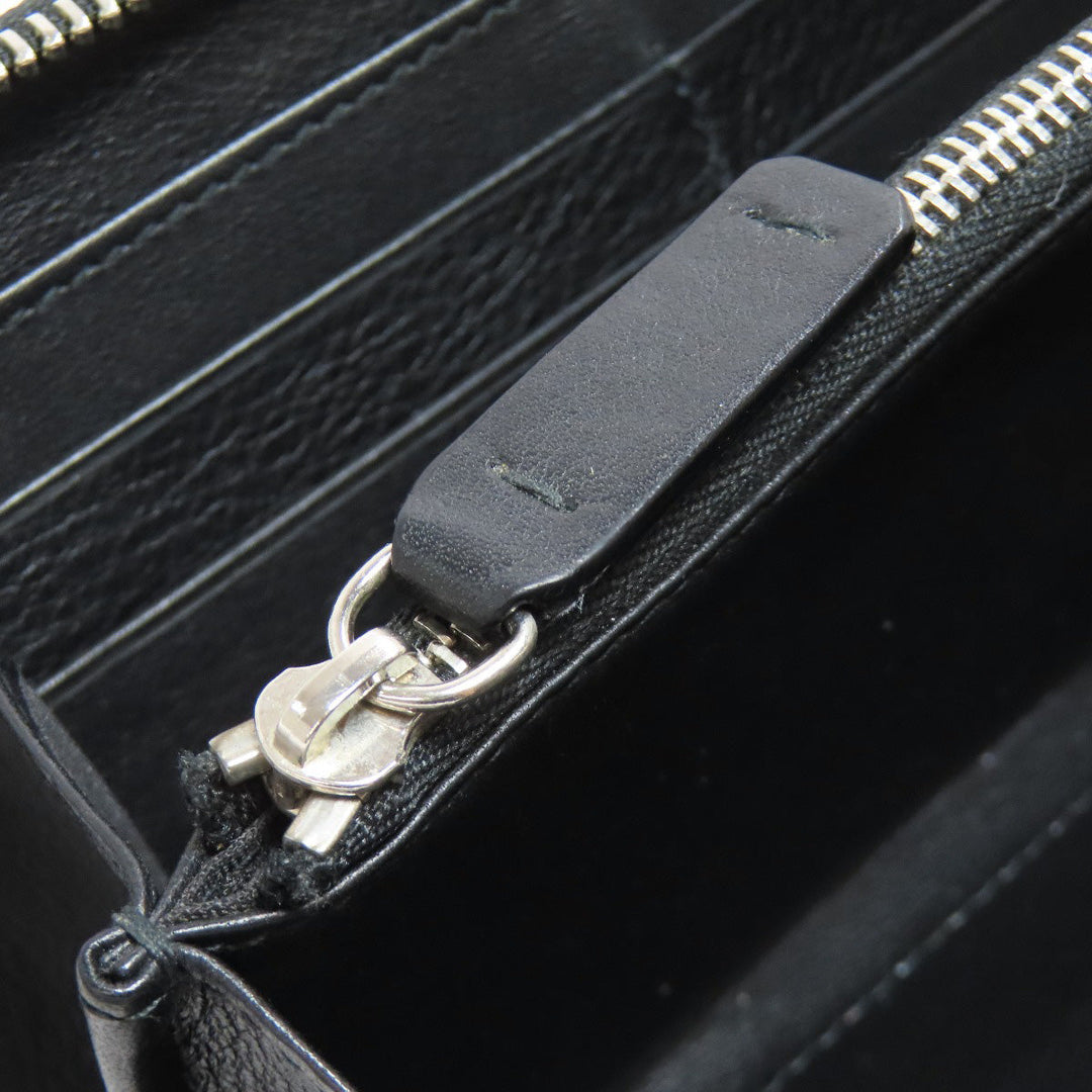 JIMMY CHOO Long Wallet Purse leather black Star motif Women Used Authentic