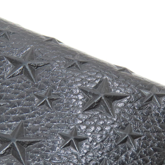 JIMMY CHOO Long Wallet Purse leather black Star motif Women Used Authentic