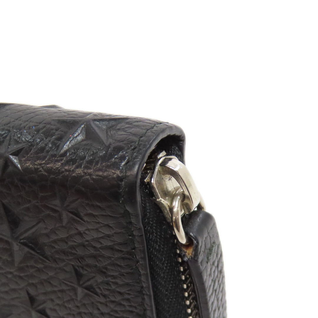 JIMMY CHOO Long Wallet Purse leather black Star motif Women Used Authentic