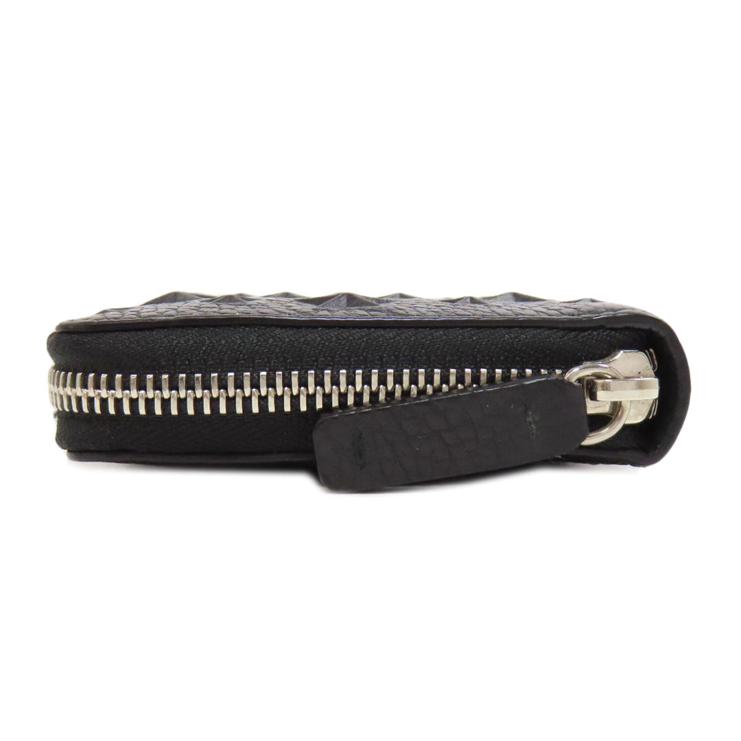 JIMMY CHOO Long Wallet Purse leather black Star motif Women Used Authentic