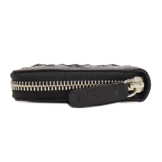 JIMMY CHOO Long Wallet Purse leather black Star motif Women Used Authentic