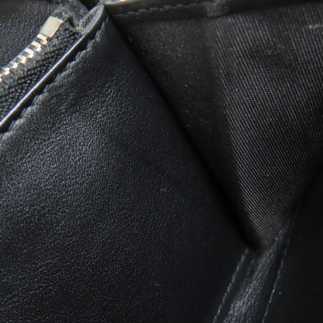 JIMMY CHOO Long Wallet Purse leather black Star motif Women Used Authentic