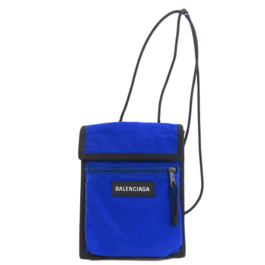 BALENCIAGA Shoulder Bag 532298 Nylon blue Shoulder pouch Women Used Authentic