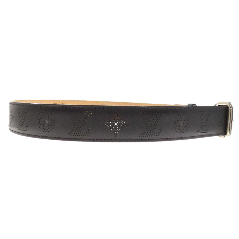 LOUIS VUITTON belt M6931 Mahina leather black Suntur/Perfo mens Used Authentic
