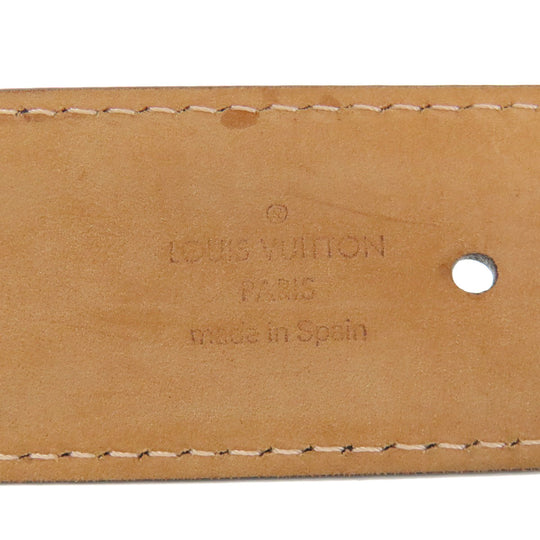 LOUIS VUITTON belt M6931 Mahina leather black Suntur/Perfo mens Used Authentic