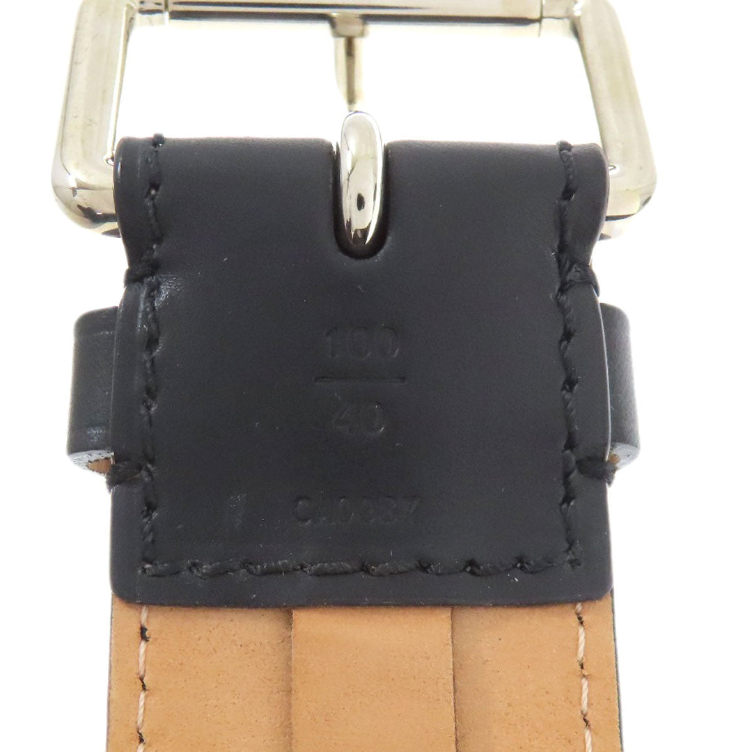 LOUIS VUITTON belt M6931 Mahina leather black Suntur/Perfo mens Used Authentic