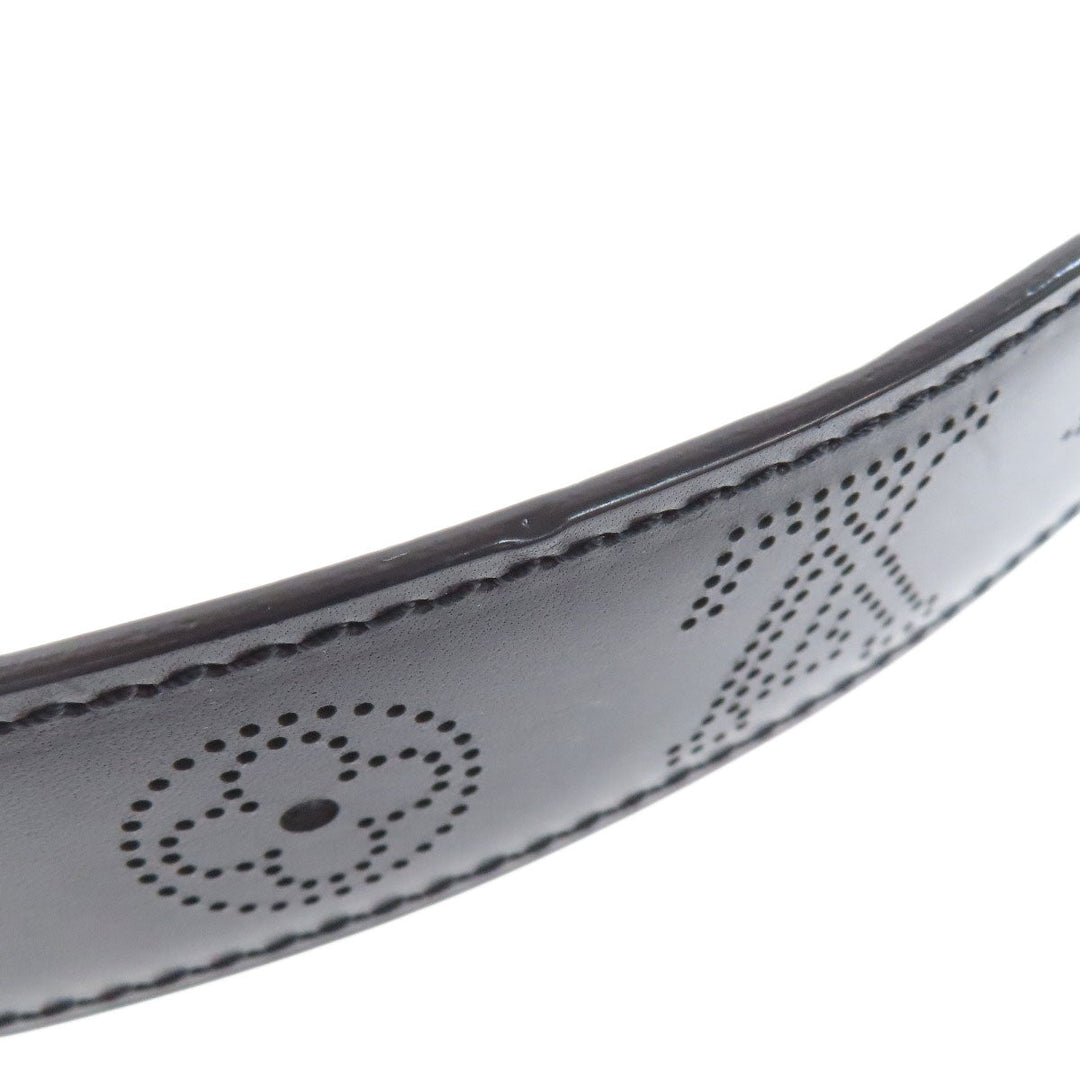 LOUIS VUITTON belt M6931 Mahina leather black Suntur/Perfo mens Used Authentic