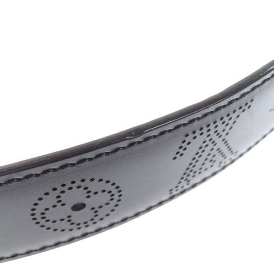 LOUIS VUITTON belt M6931 Mahina leather black Suntur/Perfo mens Used Authentic