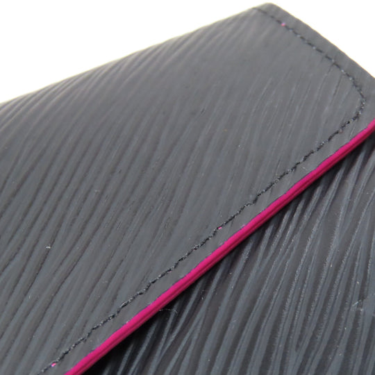 LOUIS VUITTON Long Wallet Purse M64322 Epi black Portefeuille Sara Women Used Authentic