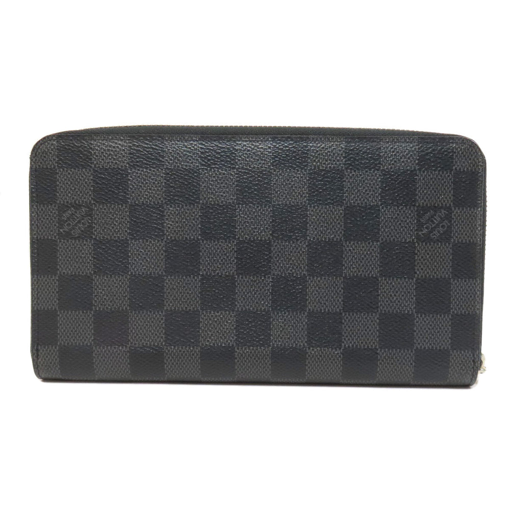 LOUIS VUITTON Long Wallet Purse N60111 Damier canvas gray Zippy Organizer NM mens Used Authentic