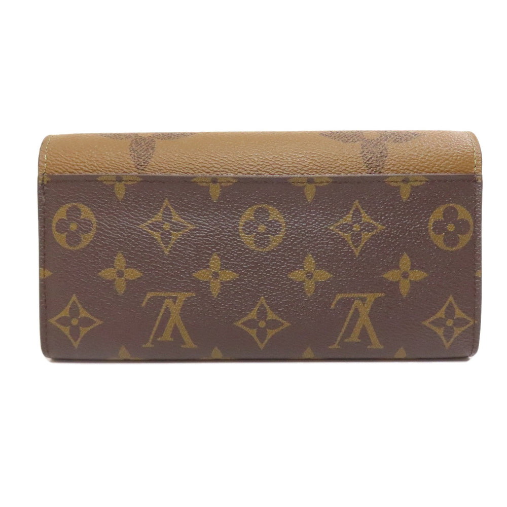 LOUIS VUITTON Long Wallet Purse M80726 Monogram Giant Brown Portefeuille Sara Women Used Authentic