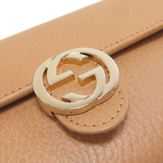 GUCCI Long Wallet Purse 615524 leather beige Interlocking G outlet Women Used Authentic
