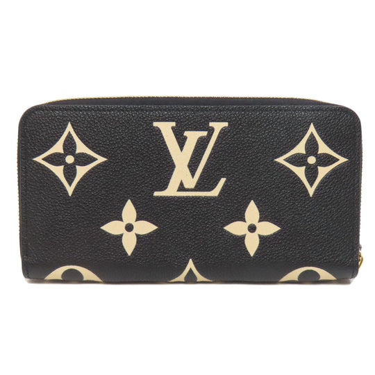 LOUIS VUITTON Long Wallet Purse M80481 Ann Platt black Zippy wallet