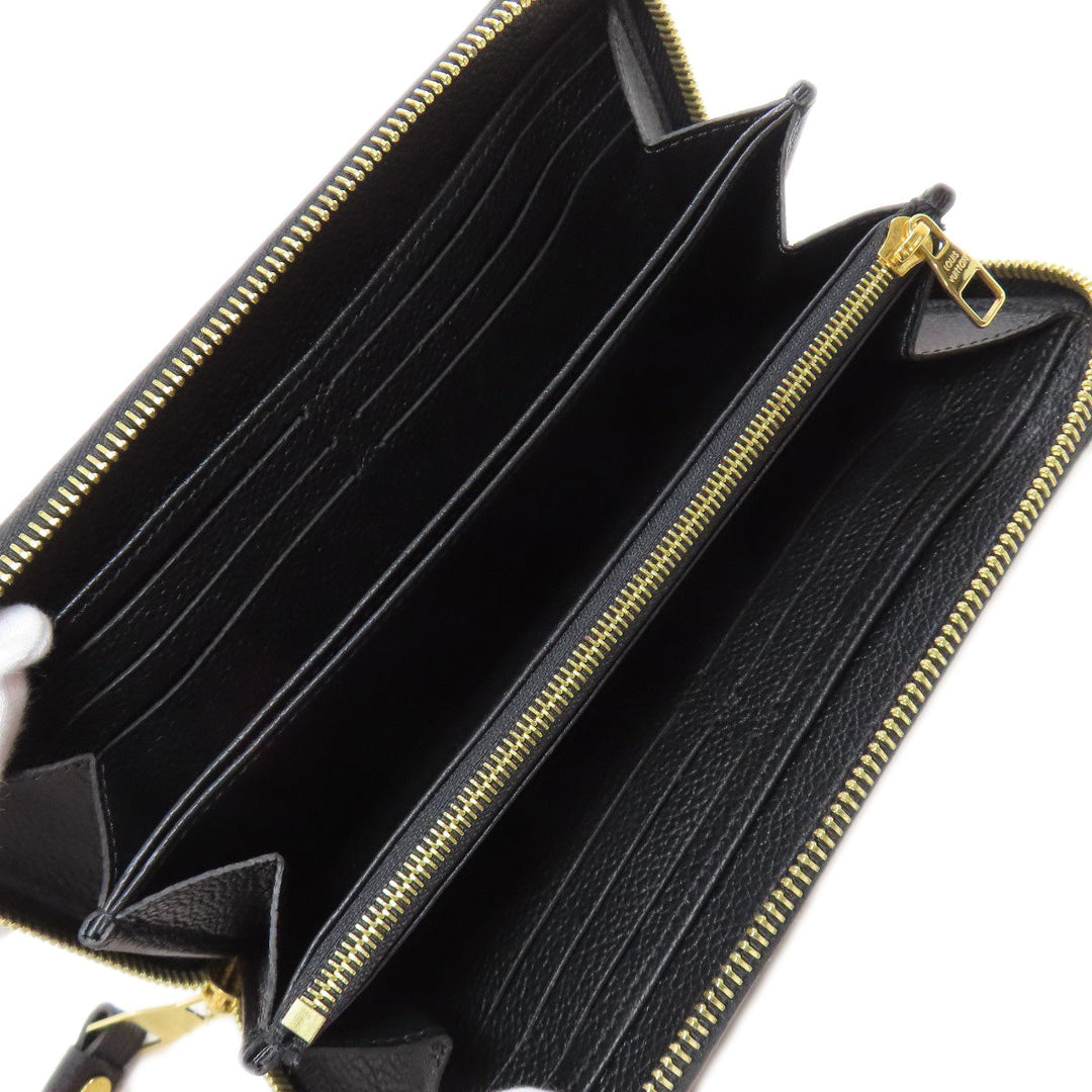 LOUIS VUITTON Long Wallet Purse M80481 Ann Platt black Zippy wallet