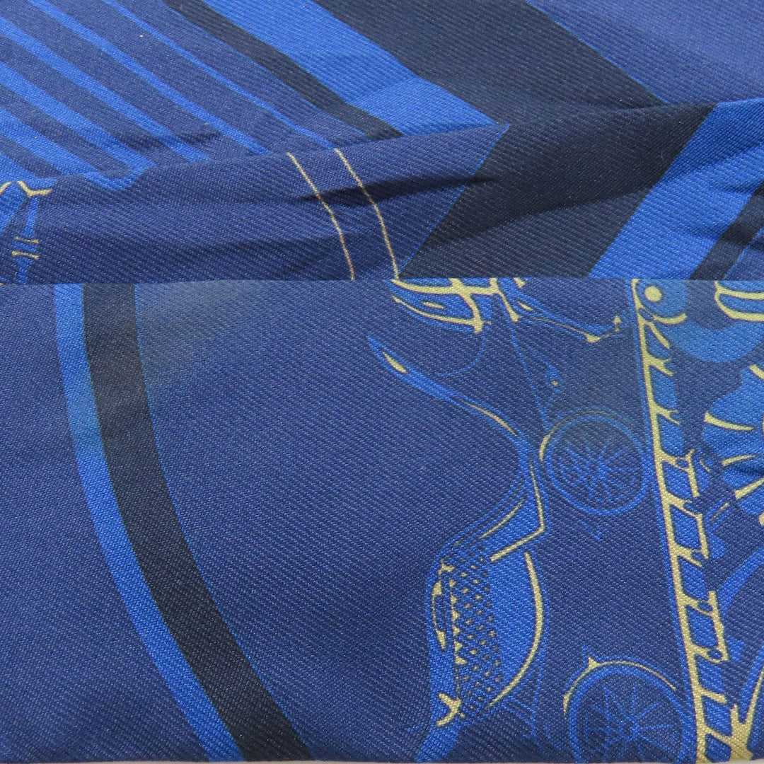 HERMES scarf silk Navy Twilly