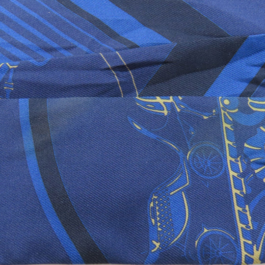 HERMES scarf silk Navy Twilly