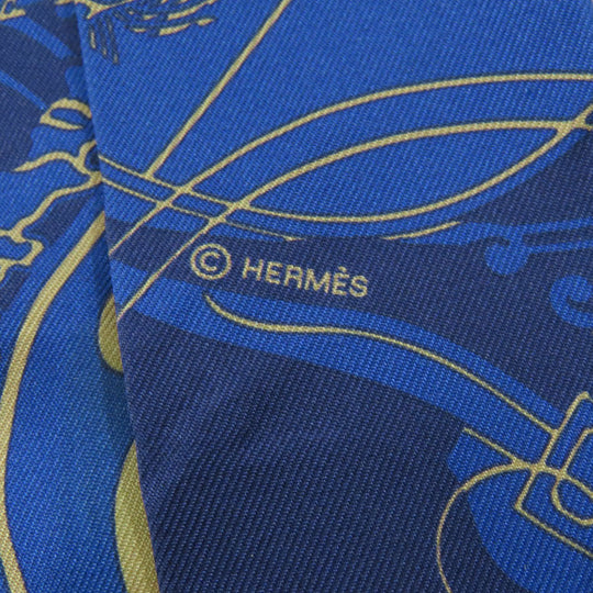 HERMES scarf silk Navy Twilly