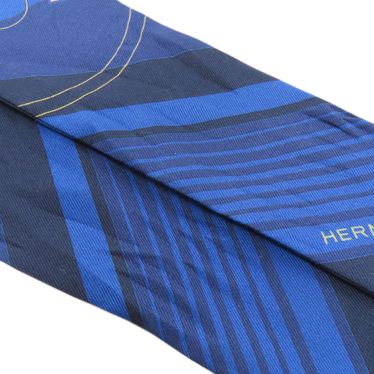 HERMES scarf silk Navy Twilly