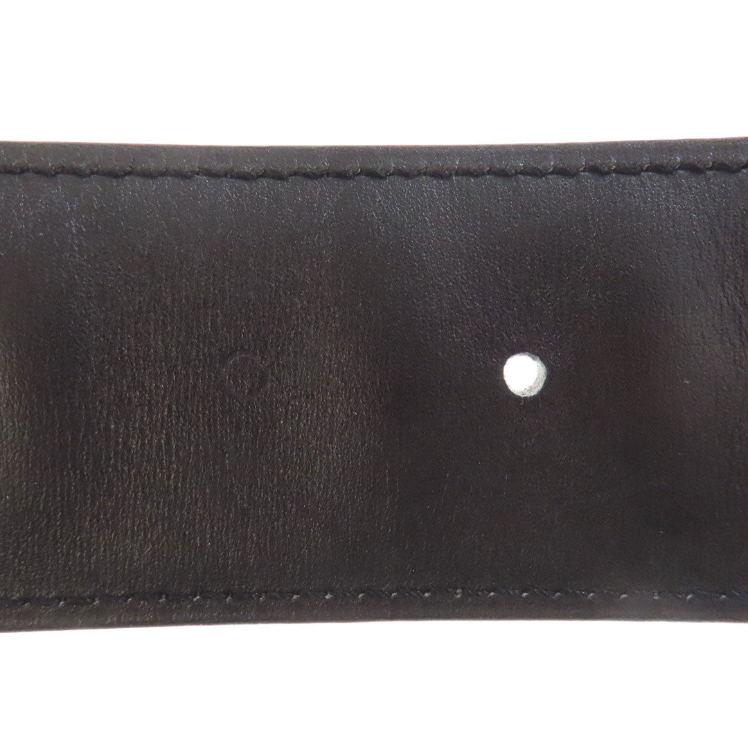 HERMES belt Box scarf black H Belt Silver Metal