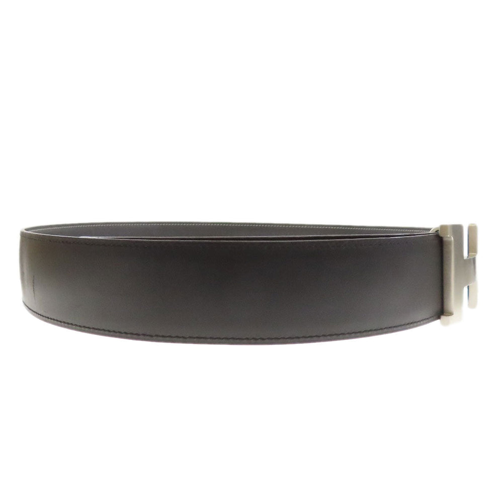 HERMES belt Box scarf black H Belt Silver Metal