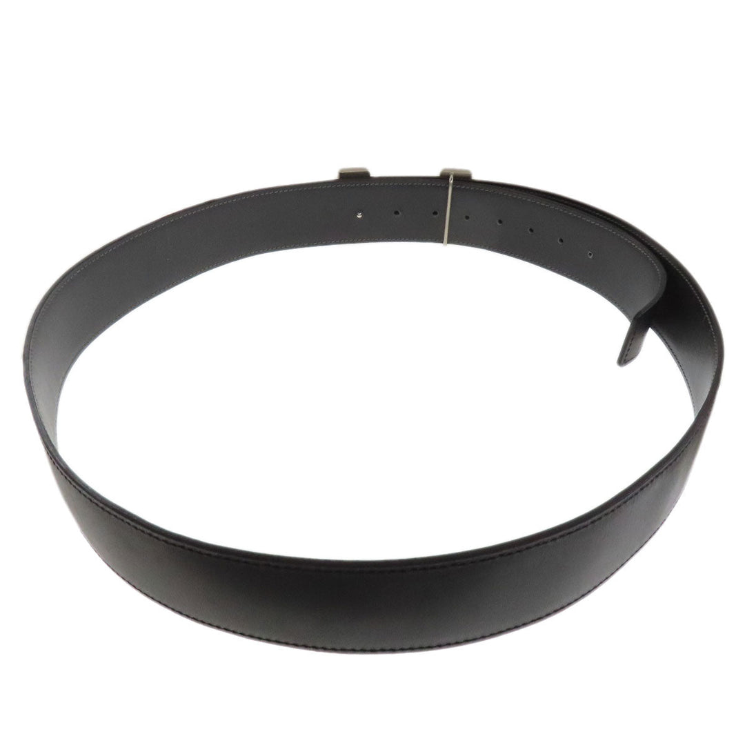 HERMES belt Box scarf black H Belt Silver Metal