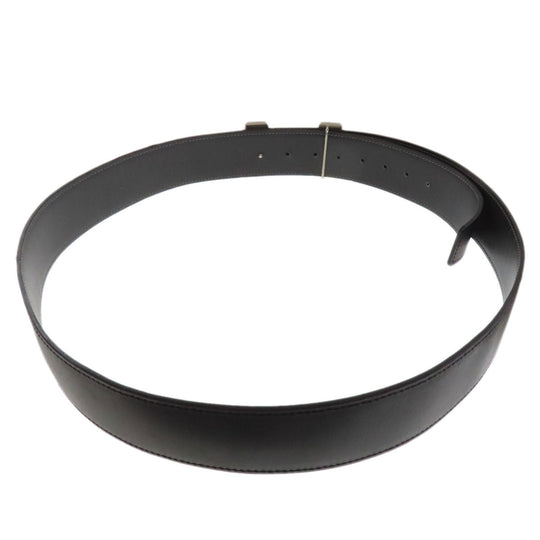 HERMES belt Box scarf black H Belt Silver Metal