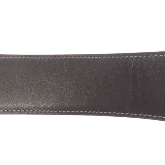 HERMES belt Box scarf black H Belt Silver Metal