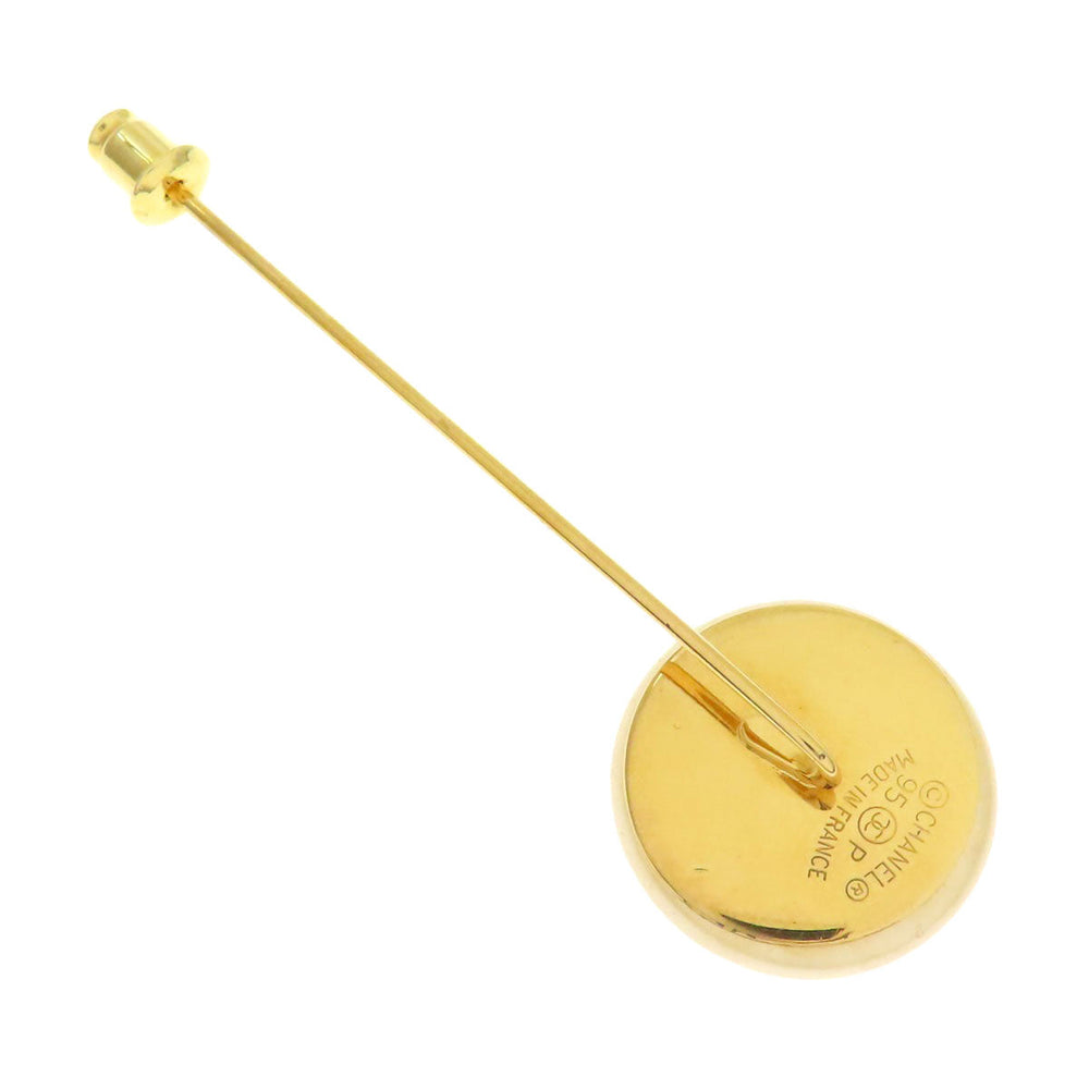 CHANEL Brooch metallic gold Pin Brooch COCO Mark