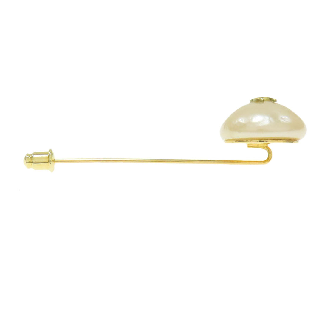CHANEL Brooch metallic gold Pin Brooch COCO Mark
