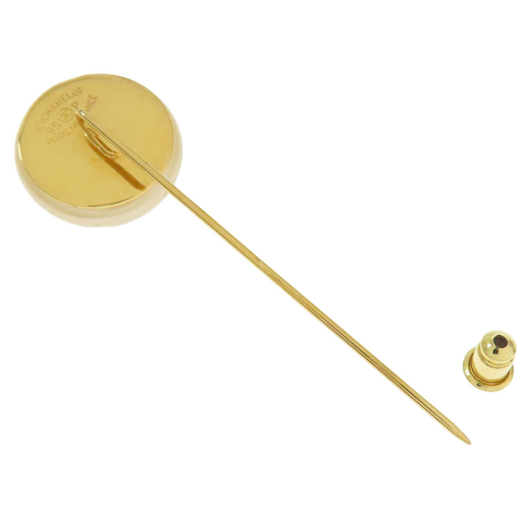 CHANEL Brooch metallic gold Pin Brooch COCO Mark