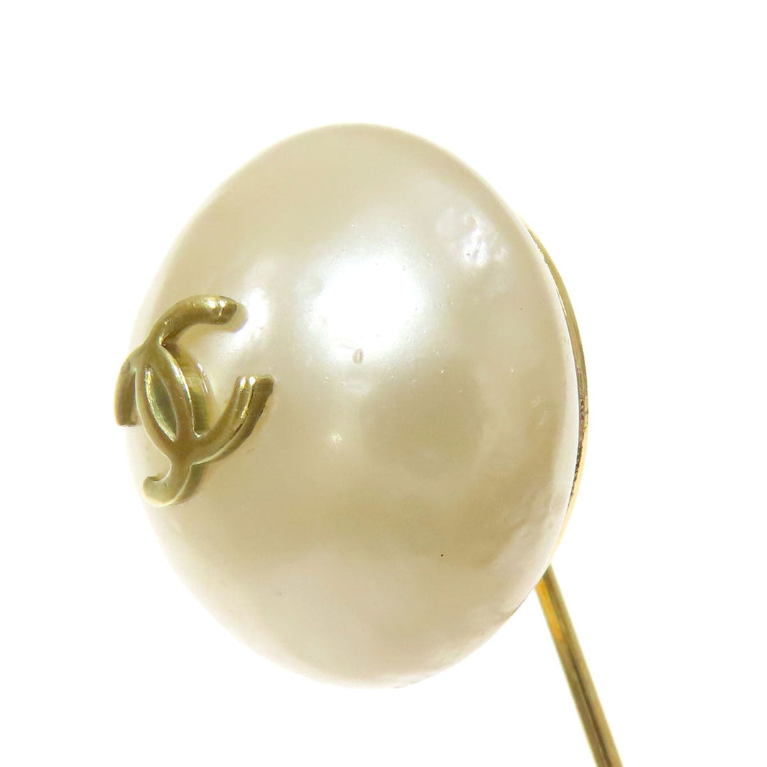 CHANEL Brooch metallic gold Pin Brooch COCO Mark