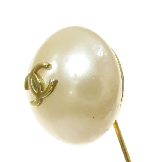 CHANEL Brooch metallic gold Pin Brooch COCO Mark