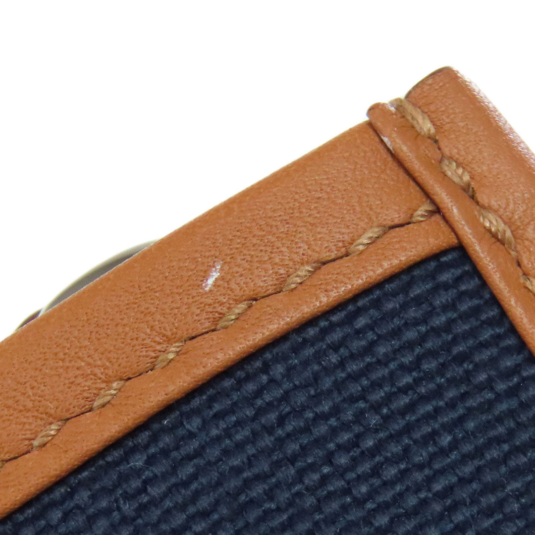 HERMES Handbag Towar Officche Navy VINYL Women Used Authentic